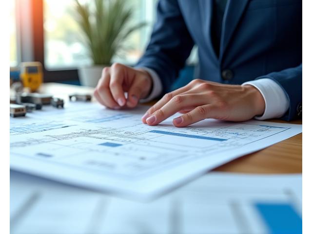 Professional overseeing construction planning workflow