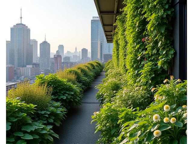 Urban rooftop gardens planted with native flora