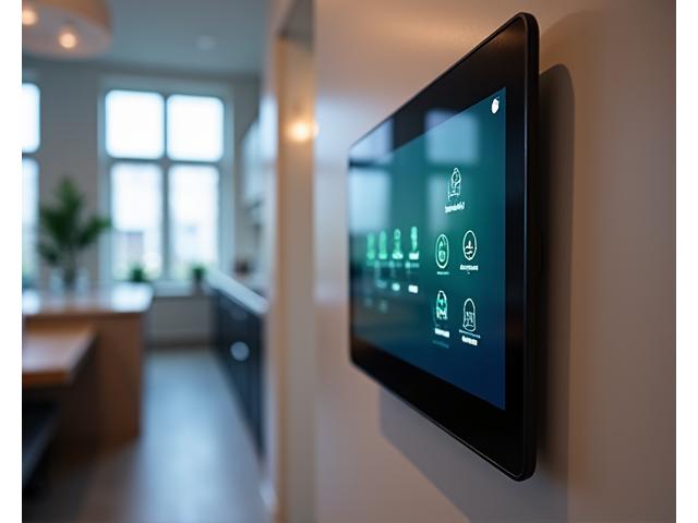 Modern user interface of smart home system controls focused on kitchen